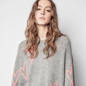 Zadig & Voltaire Markus Hearts Cashmere Sweater - NWOT's , Size M